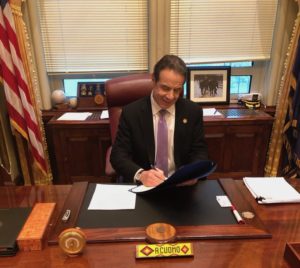 Governor Cuomo signs Covid-19 legislation.