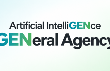 The words Artificial Intelligence stacked over General Agency with GEN highlighted in both words.